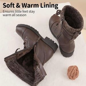 DREAM PAIRS Girl's Mid Calf Combat Ankle Lace up Boots size Little Girl 12